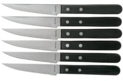 Amefa Pizza 7000 Six Steak Knives, Black