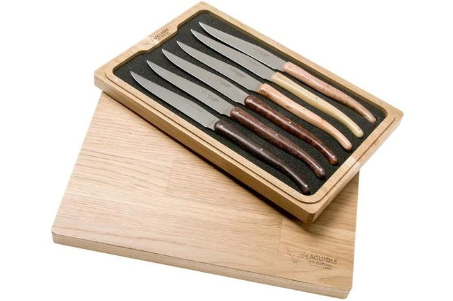 Laguiole En Aubrac Quotidien Steak Knife Set 6-piece French Woods 1 Laguiole En Aubrac Quotidien Steak Knife Set 6-piece French Woods