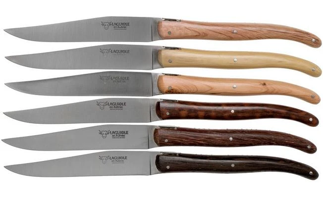 Laguiole En Aubrac Quotidien Steak Knife Set 6-piece French Woods 2 Laguiole En Aubrac Quotidien Steak Knife Set 6-piece French Woods - Image 2