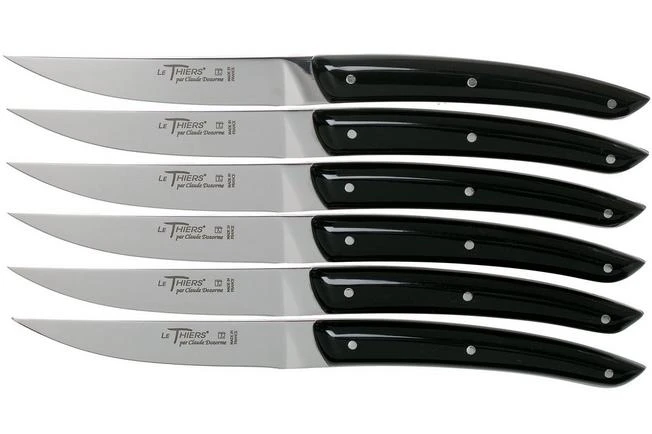 Claude Dozorme Le Thiers Steak Knife Set 6-piece, Polished Black 1 Claude Dozorme Le Thiers Steak Knife Set 6-piece, Polished Black