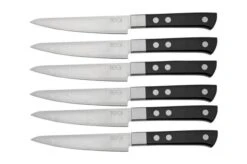 Maserin TEGI 2500TG01-N 6-piece Steak Knife Set With Bag, Black