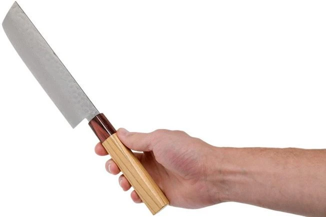 Sakai Takayuki Nakiri 33-Layer Damascus Hammered WA 16 Cm 6 Sakai Takayuki Nakiri 33-Layer Damascus Hammered WA 16 Cm - Image 6