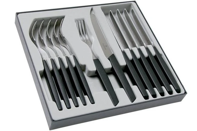 Victorinox Swiss Modern 6.9093.11W.12, 12-piece Cutlery Set With Tomato Knife, Black 2 Victorinox Swiss Modern 6.9093.11W.12, 12-piece Cutlery Set With Tomato Knife, Black - Image 2