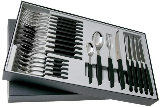 Victorinox Swiss Modern 6.9093.11W.24, 24-piece Cutlery Set With Tomato Knife, Black 2 Victorinox Swiss Modern 6.9093.11W.24, 24-piece Cutlery Set With Tomato Knife, Black - Image 2