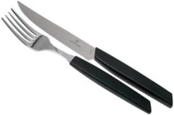 Victorinox Swiss Modern 6.9093.12W.12, 12-piece Cutlery Set With Steak Knife, Black