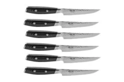 Yaxell Tsuchimon 36771 6-piece Steak Knife Set With Knife Block, Black -Kitchen Knives Store YL36771 04 yaxell